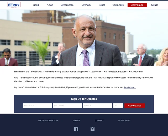 Customer campaign website for a mayoral candidate