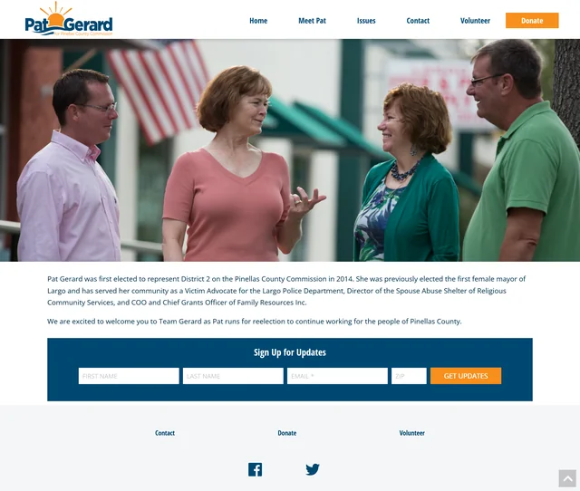 Customer campaign website for a county commission candidate