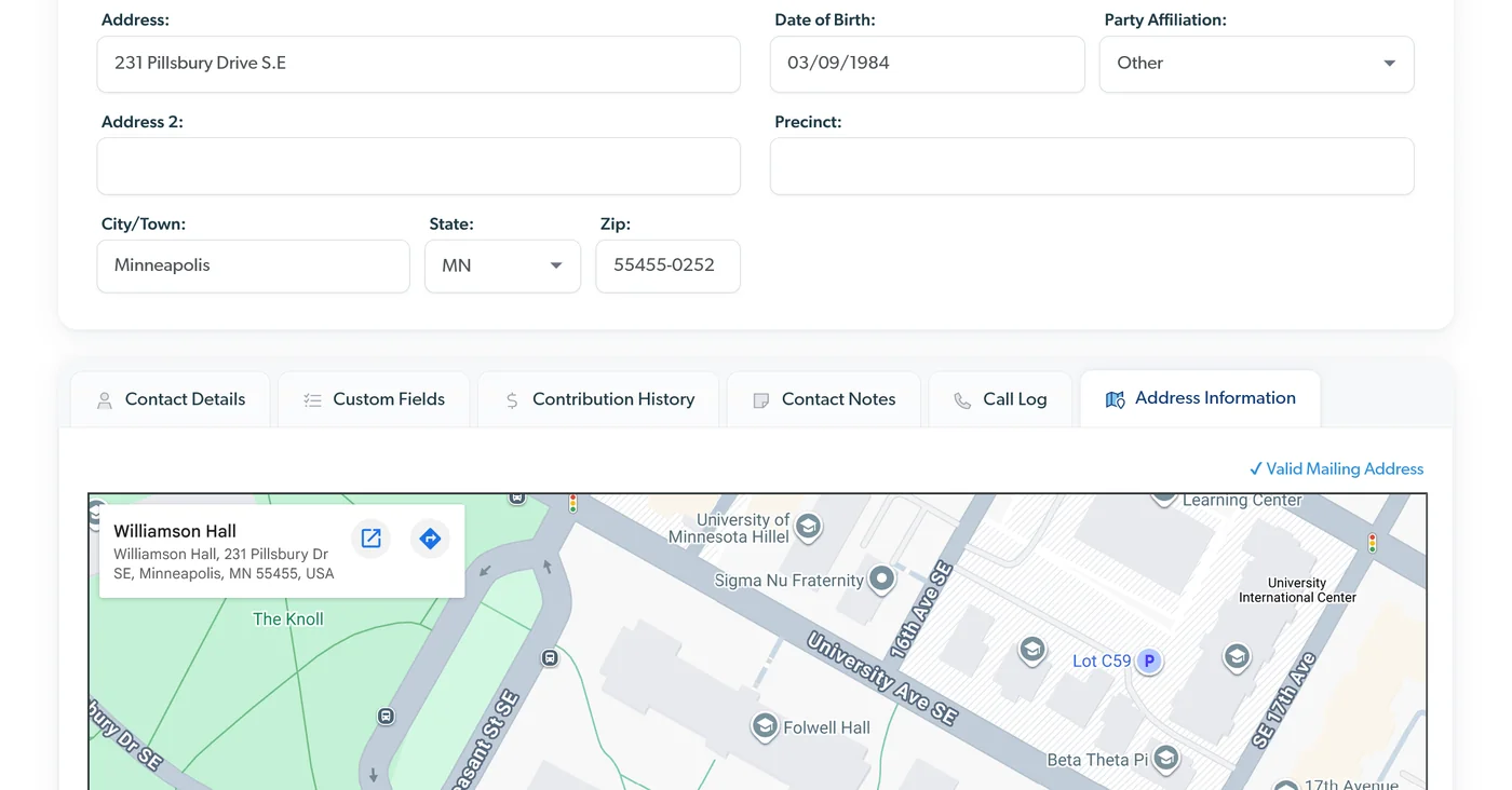 Built-in contact manager