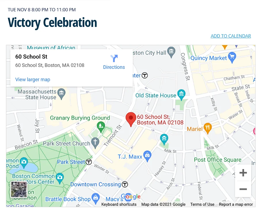 Add events to your campaign website calendar