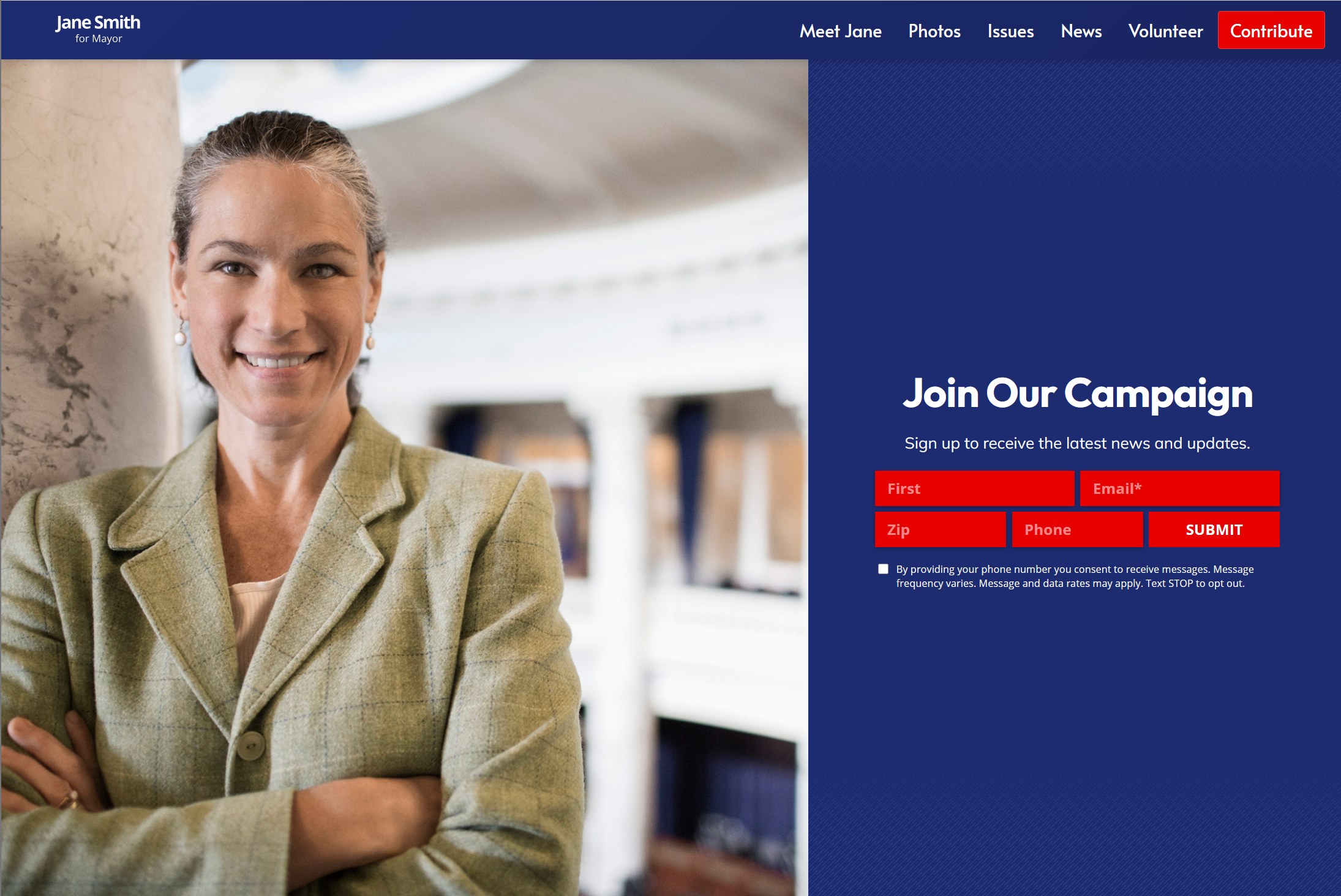 Professional campaign website